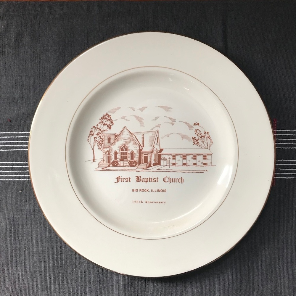 Vintage Church Plate: Big Rock, IL
